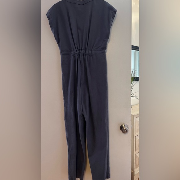 Madewell XS Cap sleeve jumpsuit blue short sleeve spring cotton blend - Picture 6 of 9